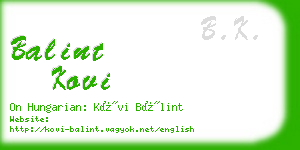 balint kovi business card